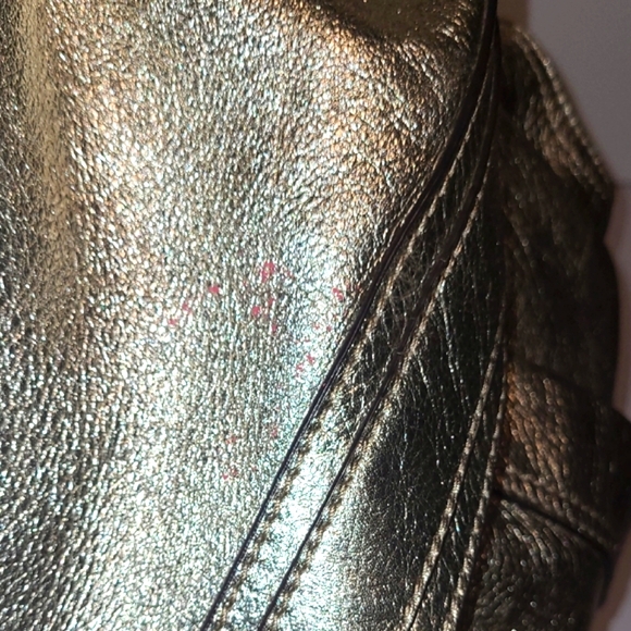 B. Makowsky Metallic  Gold Shoulder Bag - Picture 5 of 12